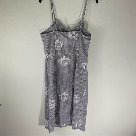 Ali +Jay full Button black white stripe Midi Dress NWT womens XL - Picture 5 of 8